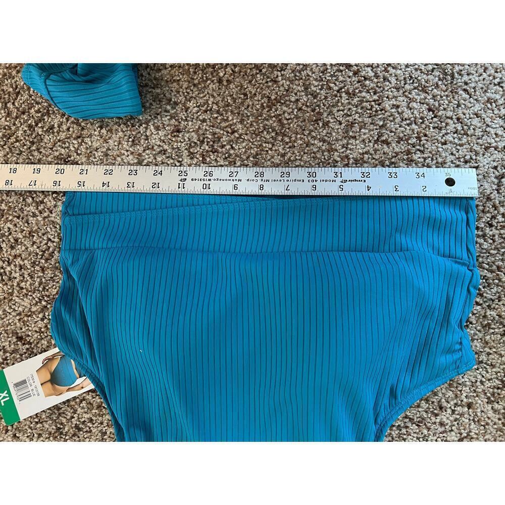 Women's Next XL Swimsuit, Bikini, Blue/Teal, Ribbed, High Waist, Racerback, NWT - Picture 10 of 10